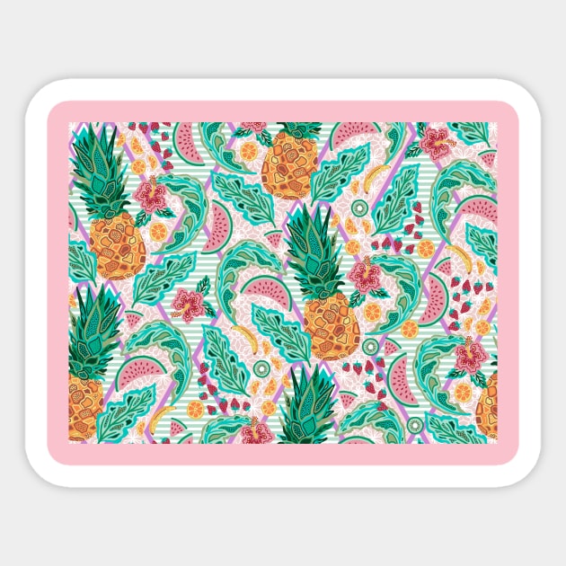 Tropical Pineapples Sticker by Carolina Díaz